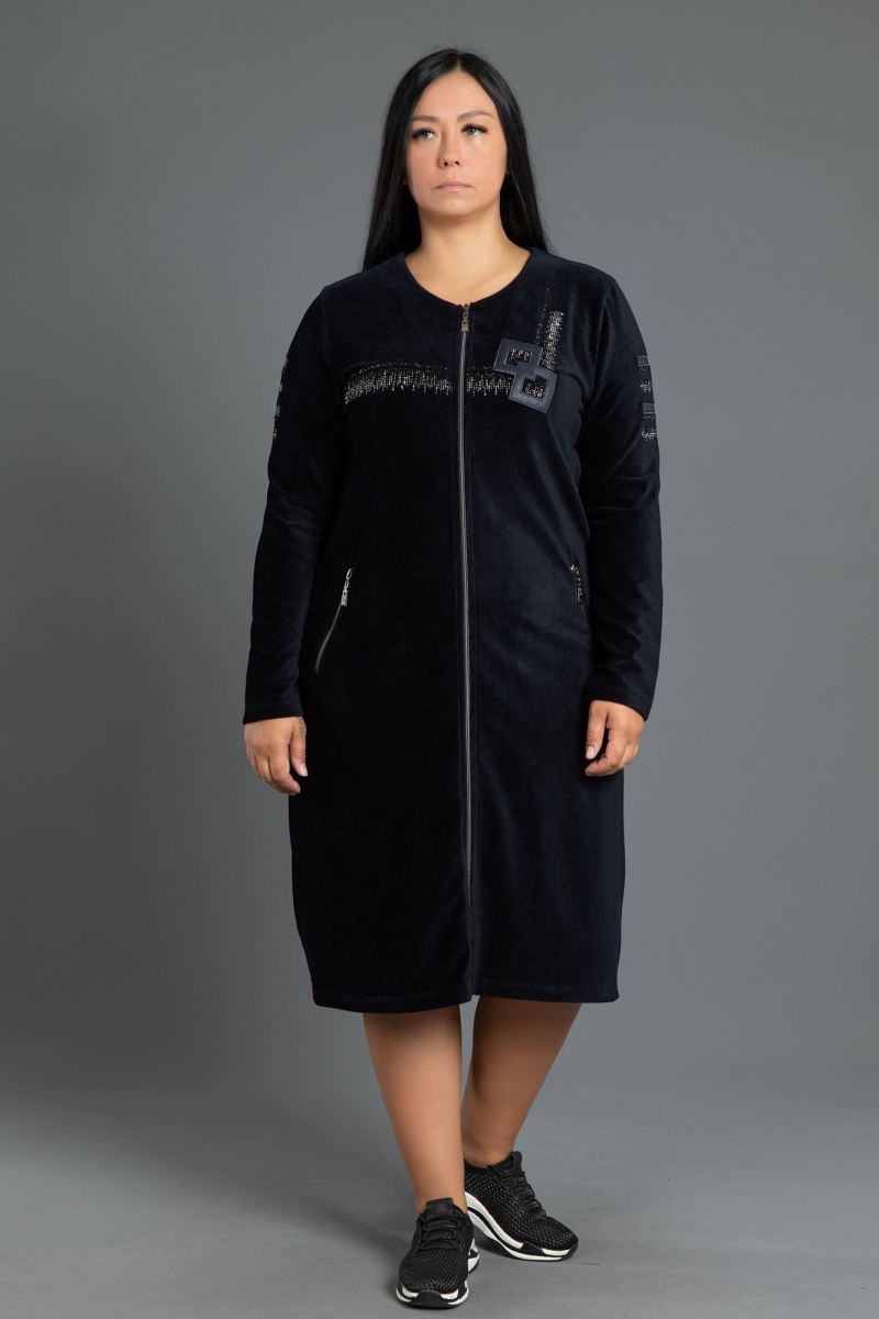 Kısa Fitilli Kadife Elbise 0