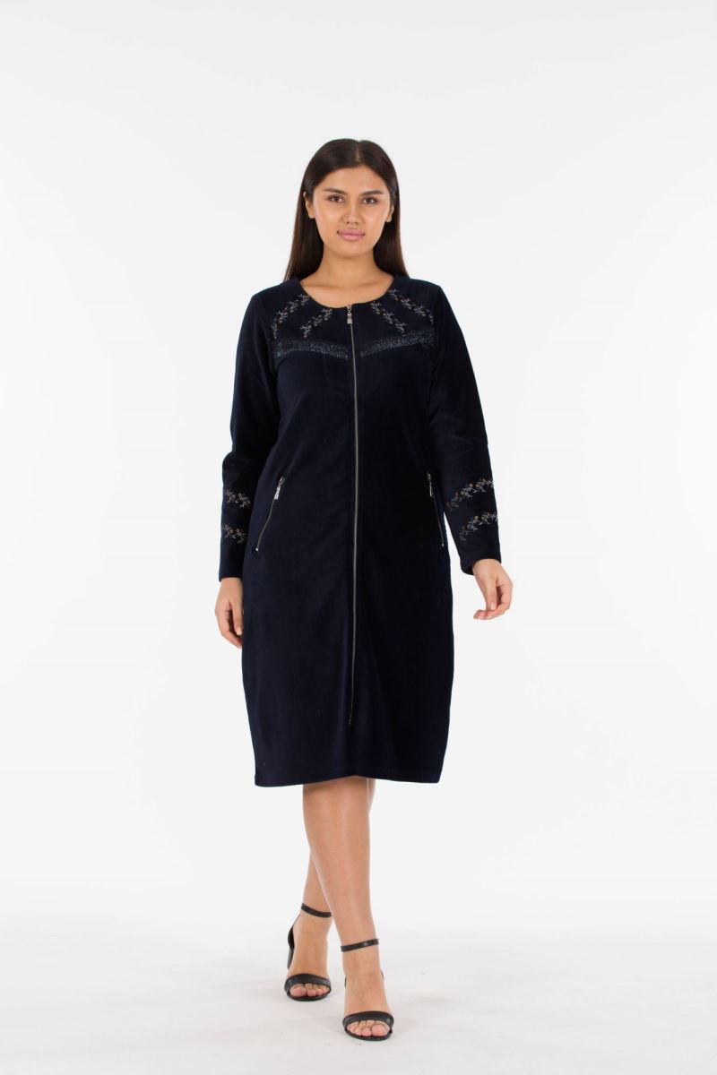 Kısa Fitilli Kadife Elbise 0