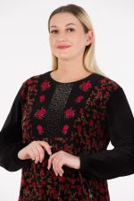 UZUN FİTİLLİ KADİFE TESETTÜR ELBİSE