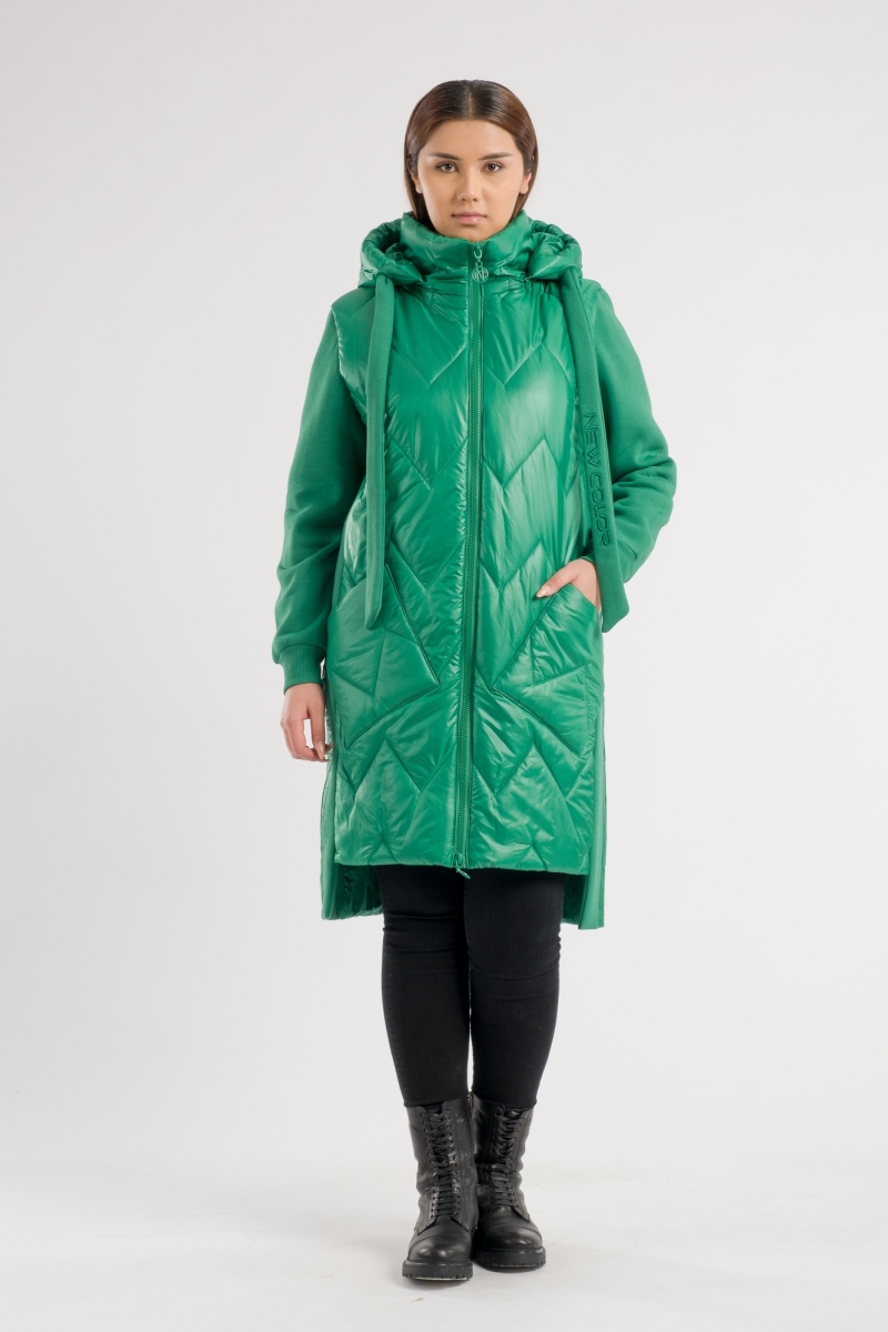 Knit Sleeve Quilted Jacket 0