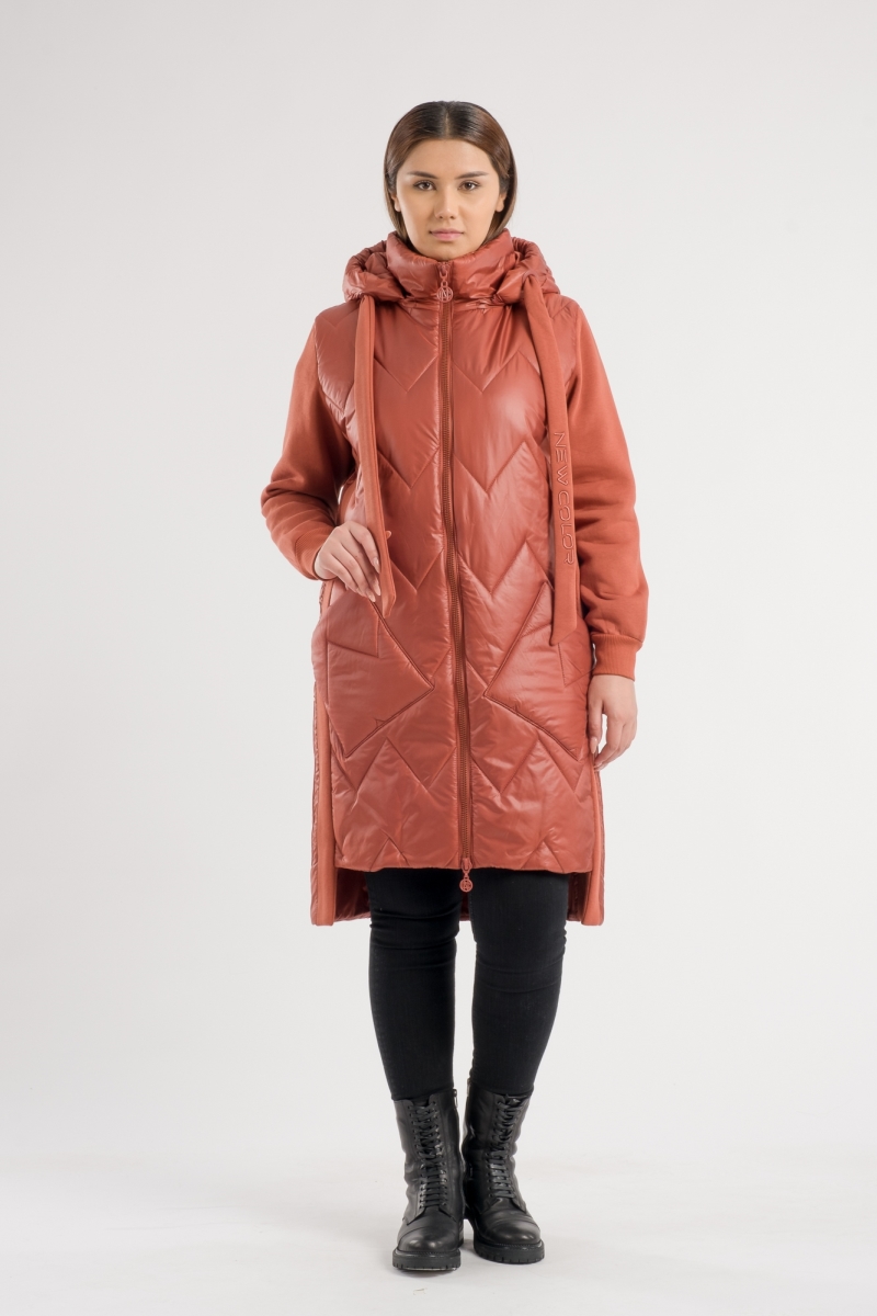 Knit Sleeve Quilted Jacket 0