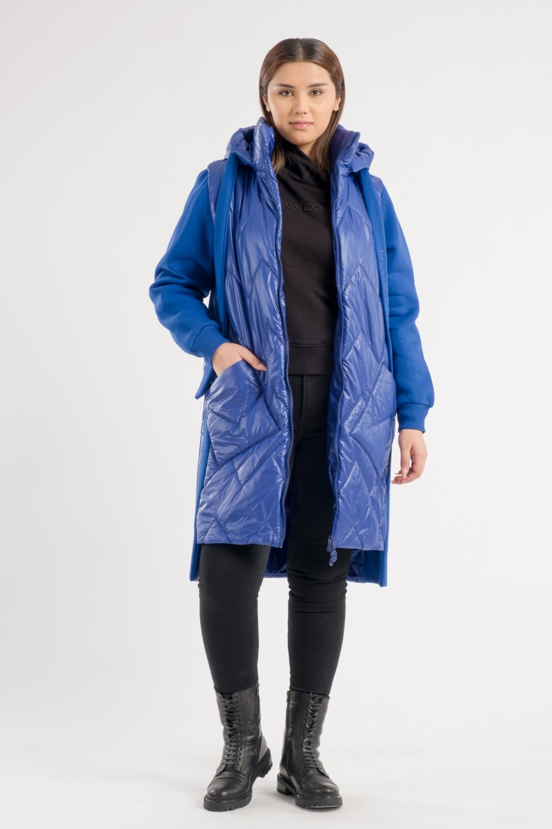 Knit Sleeve Quilted Jacket 0