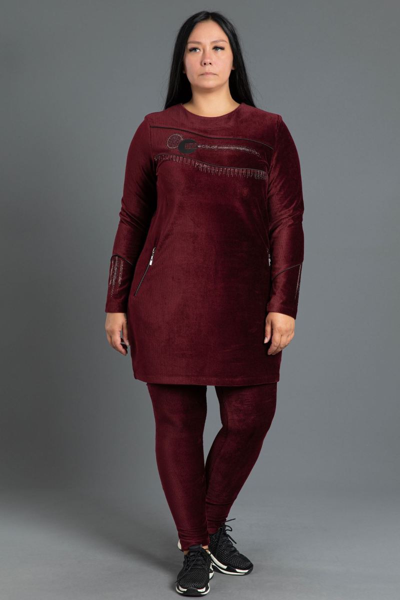 Fitilli Kadife Tunik Takım 0