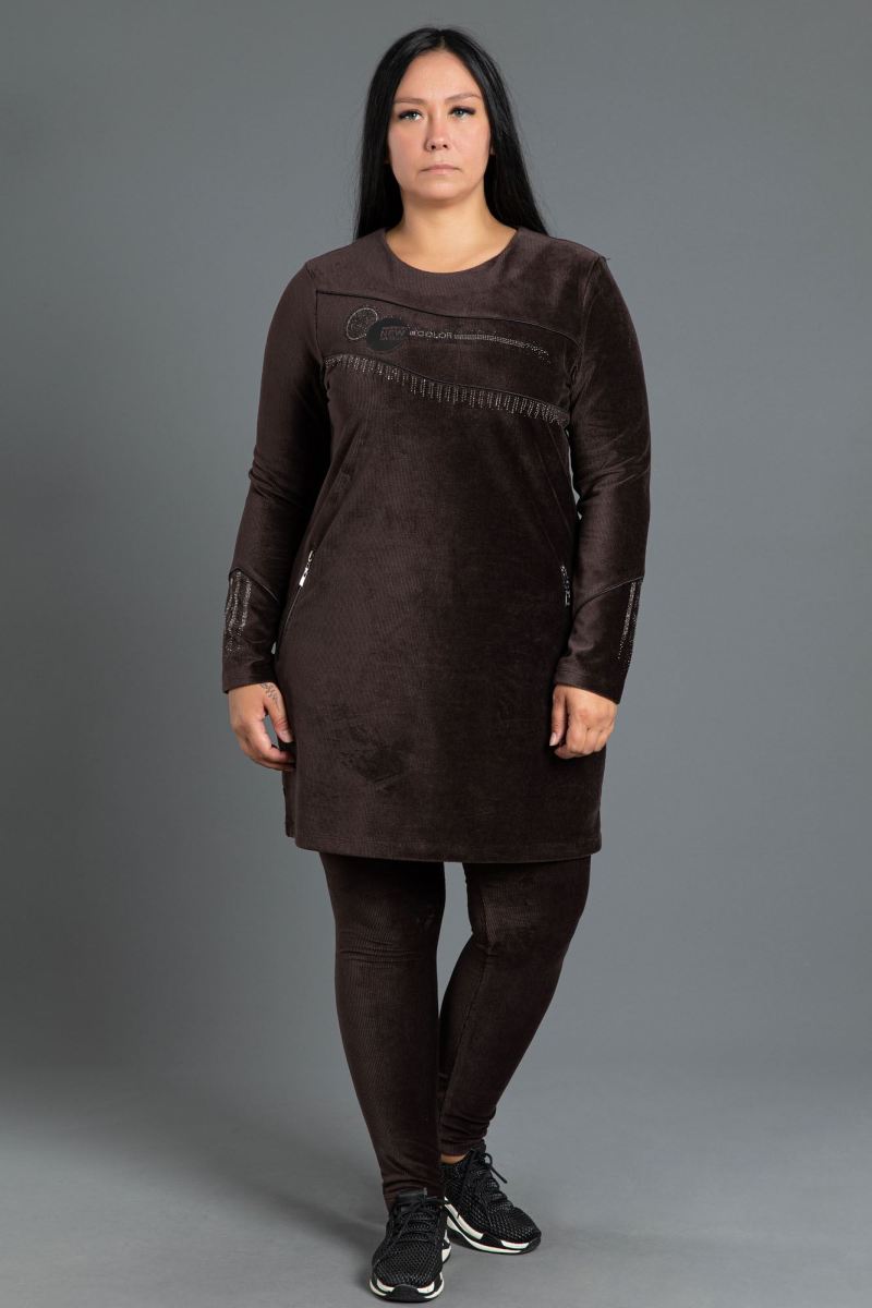 Fitilli Kadife Tunik Takım 0