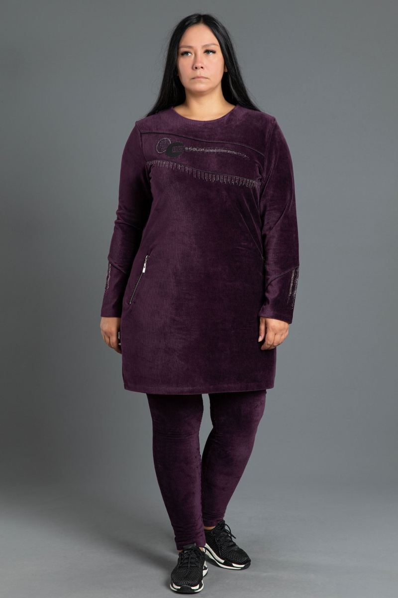 Fitilli Kadife Tunik Takım 0