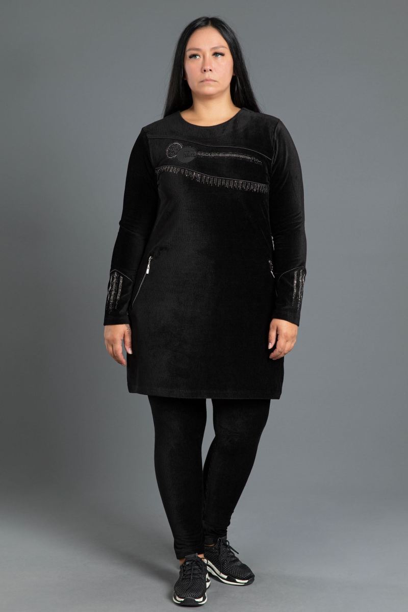 Fitilli Kadife Tunik Takım 0