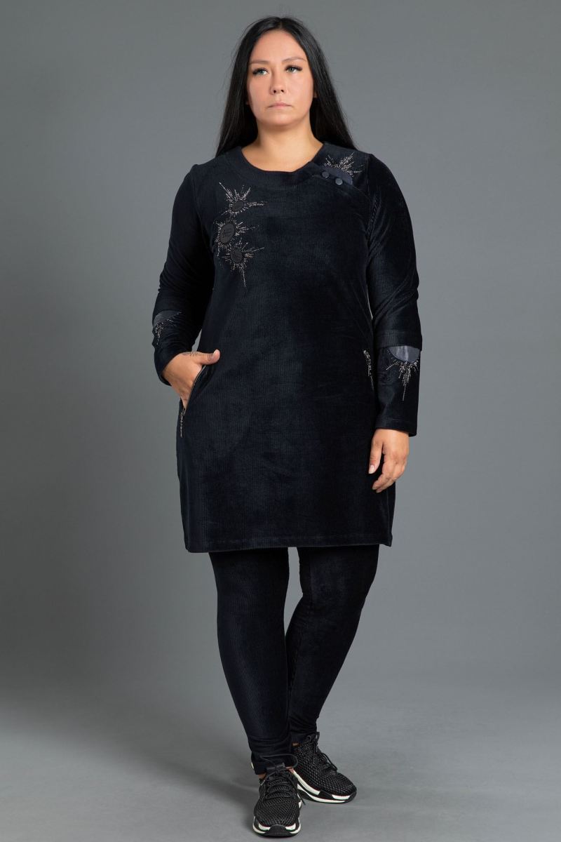 Fitilli Kadife Tunik Takım 0