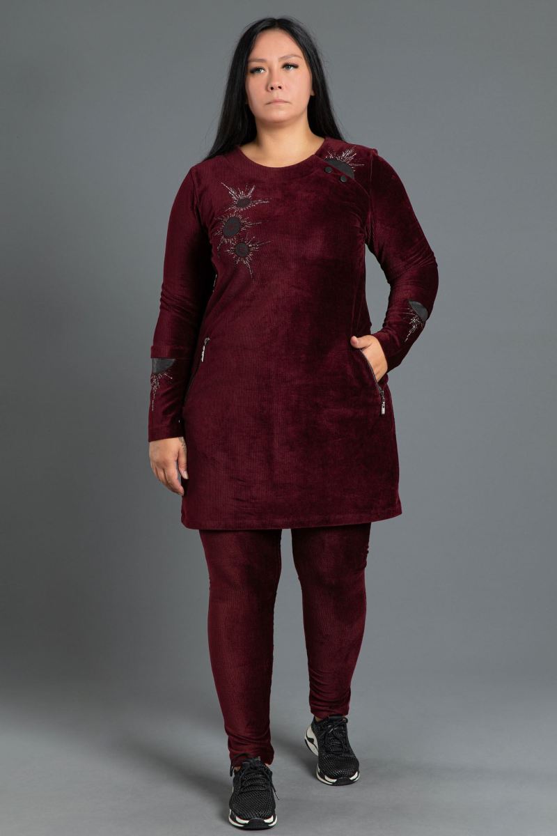 Fitilli Kadife Tunik Takım 0