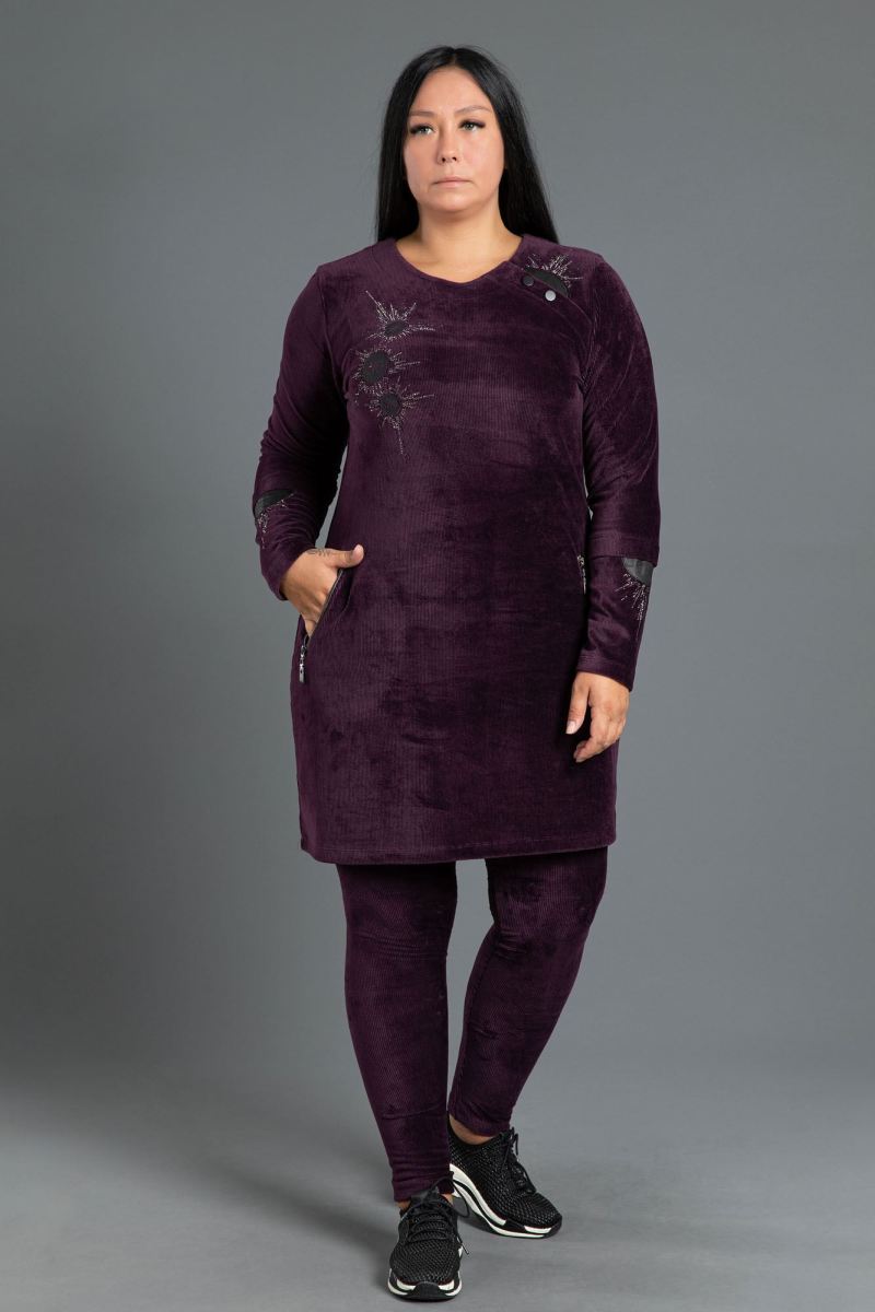 Fitilli Kadife Tunik Takım 0