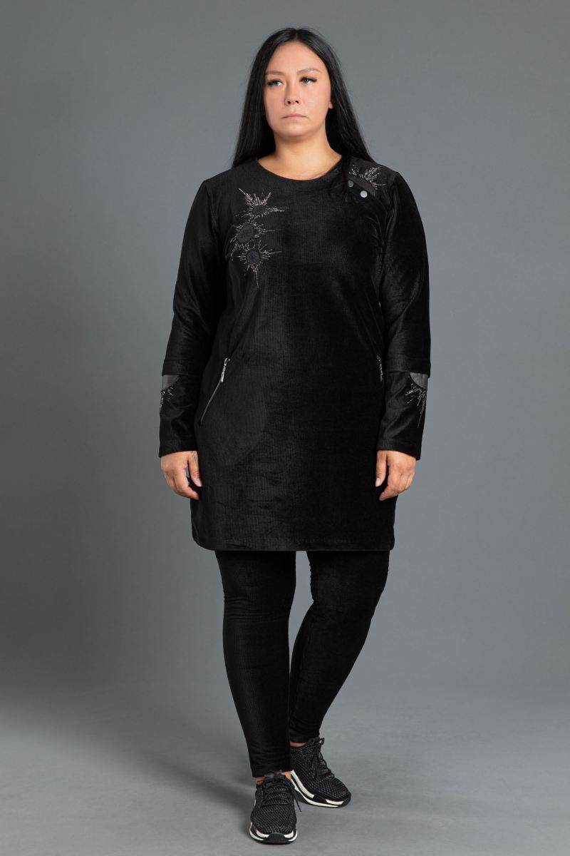 Fitilli Kadife Tunik Takım 0