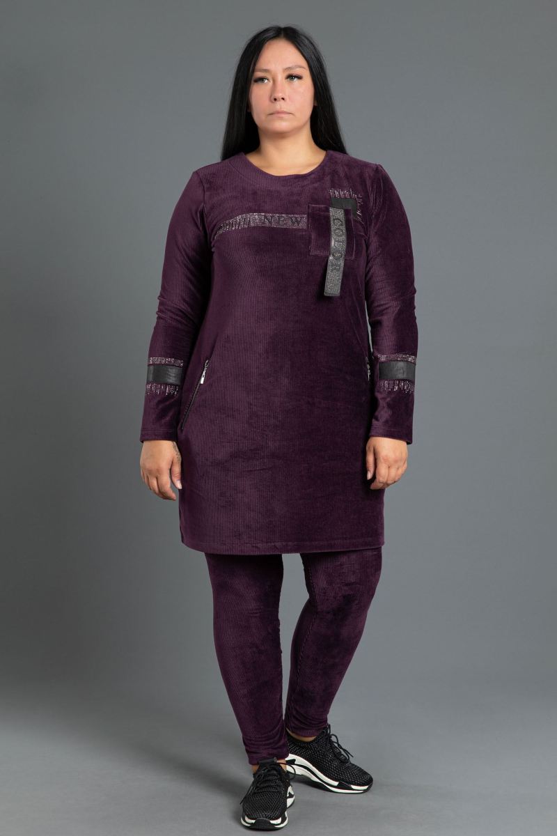 Fitilli Kadife Tunik Takım 0